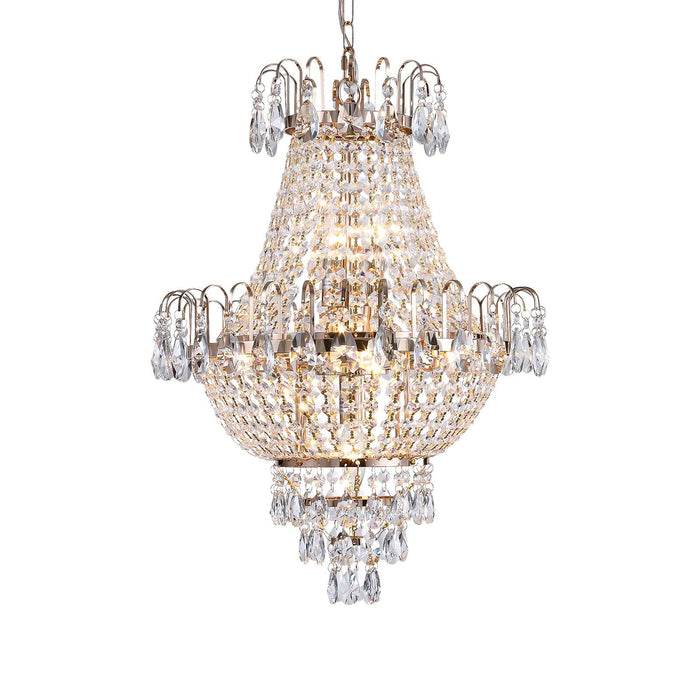 Gold Crystal Chandeliers,Large Contemporary Luxury Ceiling Lighting for Living Room Dining Room Bedroom Hallway - DTYStore