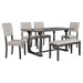6-Piece Dining Table and Chair Set with Special-shaped Legs and Foam-covered Seat Backs&Cushions for Dining Room (Gary) - DTYStore