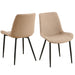 Beige Leathaire Dining Chairs Set of 2,Mid-Century Modern Leathaire Chairs Kitchen Living Room Armless Side Chair with Metal Legs Set Of 2 - DTYStore