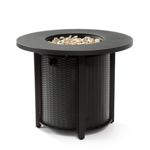 32' Propane Gas Fire Pit Table, 50000 BTU Round Steel Fire Pit for Outside Patio Deck Garden Courtyard-Black - Image 6