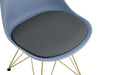 Modern Dining Chairs with Shell Lounge Plastic Seat and GOLDEN STEEL Legs KITEHCN chairs meeting room chairs living room,Set of 4, GREY - DTYStore