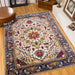 Area Rug 6x9 Vintage Bohemia Large Persian Non-slip Washable Rug For Living Room Kitchen Bedroom Living Room Flower Design Blue/Gold - DTYStore