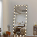 Hollywood LED Full Body Mirror with Lights Extra Large Full Length Vanity Mirror with 3 Color Mode Lights, Vertical Horizontal Hanging Aluminum Framed Mirror, 72 x 36 Inch, Silver - DTYStore