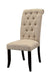 Dining Room Furniture Contemporary Rustic Style Beige Fabric Upholstered Tufted Set of 2 Chairs Kitchen Breakfast - DTYStore