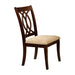 Classic Transitional Dining Chairs Brown Cherry Solid wood Padded Fabric Seat Set of 2 Side Chairs Dining Room Furniture Beautifully-crafted chairs - DTYStore