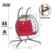 Double Egg Chair with Stand Hanging Indoor Outdoor Wicker Rattan Patio Basket Egg Swing Chair Hammock Egg Chairs with UV Resistant Cushions 600 lbs for Bedroom Balcony Patio - DTYStore