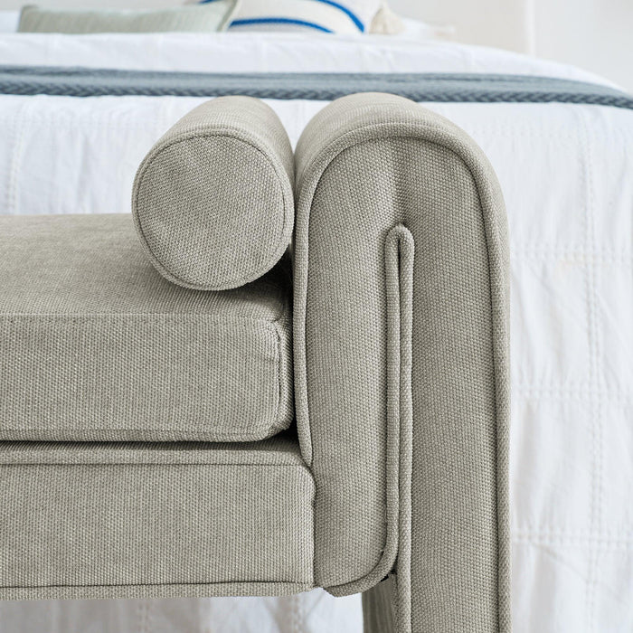 Bedroom storage stool, linen fabric storage stool, large storage space, 50.39 inches, can be used for bed end, living room, entrance, Gray - DTYStore