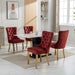 Nikki Collection Modern, High-end Tufted Solid Wood Contemporary Velvet Upholstered Dining Chair with Golden Stainless Steel Plating Legs,Nailhead Trim,Set of 2,Wine Red and Gold, SW1601WR,Burgundy - DTYStore