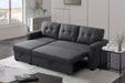 Upholstered Pull out Sectional Sofa with Chaise - DTYStore