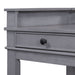 4-piece Dining Bar Table Set with 3 Upholstered Stools, Multifunctional Dining Table with 3 Drawers (Gray) - DTYStore