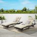 Outdoor Wicker Long Reclining Chair Set of 2 , Wicker Reclining Lounge Chair Lawn Sunbathing Chairs Recliner up to 150° Beach Poolside Garden - DTYStore