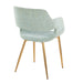 Margarite Contemporary Dining/Accent Chair in Gold Metal and Light Green Fabric by LumiSource - Set of 2 - DTYStore