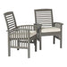 Modern 2-Piece Slat-Back Patio Chairs with Cushions - Grey Wash - DTYStore