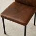 Luxury Simple Chair - Set of 6 Brown Technology Fabric Material High Resilience Dining Chair with Metal Black Leg.The Chair Back Has a Vertical Stripe Design With Smooth And Uniform Lines. - DTYStore