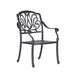 Patio Outdoor Aluminum Dining Armchair With Cushion, Set of 2, Cast Silver - DTYStore