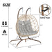 Double Egg Chair with Stand Hanging Indoor Outdoor Wicker Rattan Patio Basket Egg Swing Chair Hammock Egg Chairs with UV Resistant Cushions 600 lbs for Bedroom Balcony Patio - DTYStore