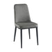 Sleek Design Gray Velvet Side Chairs Set of 2 Modern Dining Furniture Black Metal Legs - DTYStore