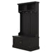 Hall Tree with Storage Shoe Bench for Entryway and Hallway, 4-in-1 Design Coat Racks with 4 Hooks for Living Room, Black - DTYStore
