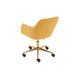 Modern Velvet Fabric Material Adjustable Height 360 Revolving Home Office Chair With Gold Metal Legs And Universal Wheels For Indoor,Yellow - DTYStore