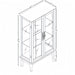 2 Doors Curio Cabinet with Tempered Glass Doors, Curio Cabinets with Mirrored Back Panel and Adjustable Shelves, Lighted Display Cabinet for Home, Office Light Bulb Included Oak - DTYStore