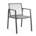 Outdoor Dining Set, Aluminum Dining Chair Set of 6 with Rope + Aluminum Dining Table, Gray+Black - DTYStore