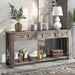 Console Table/Sofa Table with Storage Drawers and Bottom Shelf for Entryway Hallway (Gray Wash) - DTYStore