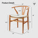 Wishbone Chairs for Dining Room,Soild Wood Weave Dining Chair,Armchair,Fully Assembled,Set of 2 - DTYStore