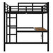 Metal Full XL Size Loft Bed with Power Outlet and LED Lighted, Space-Saving, Noise Reduced, Black - DTYStore