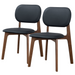 Kelsey Black Leather Dining Chair (Set Of 2) - DTYStore