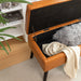 Storage Bench with Storage Bench for Bedroom End of Bed Bench Foot of Bed Bench Entryway Bench Storage Ottoman Bench 43.3" W x 17.7" Brown Leather Bench - DTYStore