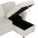 83" Modern Convertible Sleeper Sofa Bed with Storage Chaise,Beige - DTYStore