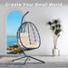 Egg Chair with Stand Indoor Outdoor Swing Chair Patio Wicker Hanging Egg Chair Hanging Basket Chair Hammock Chair with Stand for Bedroom Living Room Balcony - DTYStore