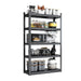 78"H 5 Tier Metal Shelves for Storage Garage Shelving 2000LBS Heavy Duty Storage Shelves Adjustable Garage Shelf Industrial Shelving Unit Storage Utility Rack,47.2"W*18"D*78"H,Black - DTYStore