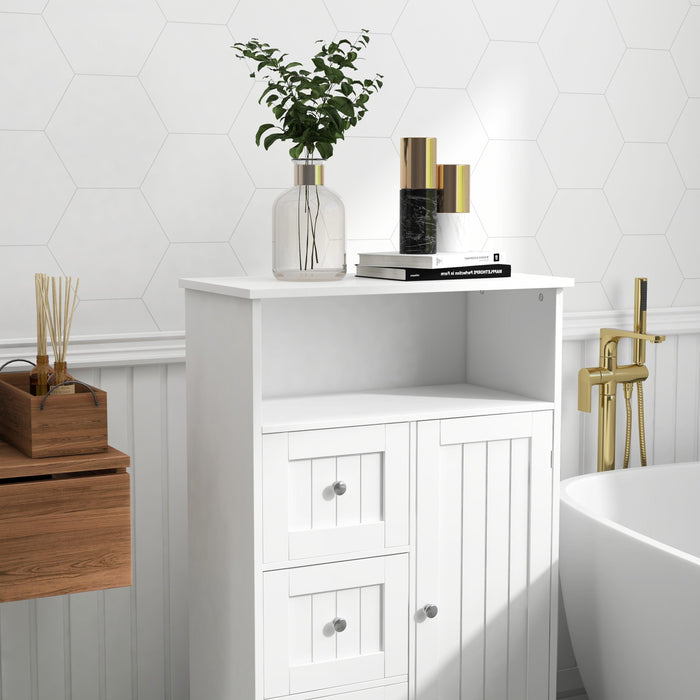 Bathroom standing storage cabinet with 3 drawers and 1 door-White - DTYStore