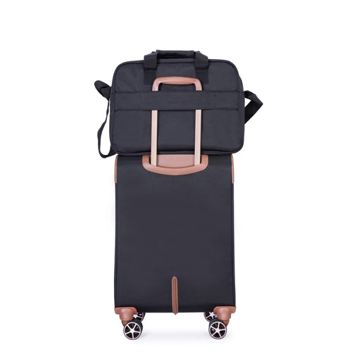 Lightweight Durable Black 4-Piece Softshell Suitcase Spinner Wheels Terylene Luggage Set - Image 15