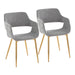 Margarite Contemporary Dining/Accent Chair in Gold Metal and Grey Fabric by LumiSource - Set of 2 - DTYStore