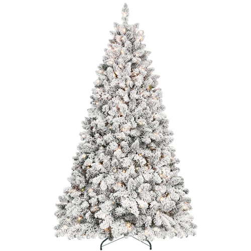 6FT Flocked Christmas Tree with 350 UL Lights and 35 Natural Pine Cones – Snowy PVC Tips, 888 Tips, Hinged Structure, Stable Metal Stand, Easy Setup - Image 10