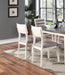 Beautiful Unique Set of 2 Side Chairs White And Grey Kitchen Dining Room Furniture Ladder back Design Chairs Cushion Upholstered - DTYStore