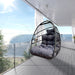 Swing Hammock Egg Basket Chairs Without Stand Indoor Outdoor, UV Resistant Cushion Hanging Chair, Foldable Frame 350lbs Capacity Ceiling Hammock Chair for Patio Porch Backyard Balcony - DTYStore