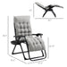 Outsunny Zero Gravity Chair, Folding Reclining Lounge Chair with Padded Cushion, Side Tray for Indoor and Outdoor, Supports up to 264lbs, Gray - DTYStore