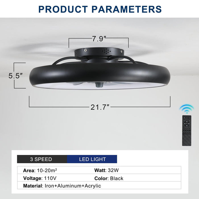 Ceiling Fan with Lights Dimmable LED - DTYStore