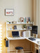 94.5 Inch Home Office Desk L shape gaming desk with storage Shelves and stool - DTYStore