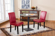 Urban Style Solid Wood Leatherette Padded Parson Chair, Red, Set of 2 - DTYStore