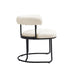 House Hold Boucle Dining Chairs Set of 2, Mid-Century Modern Curved Backrest Chair, Round Upholstered Kitchen Chairs (Beige Boucle) - DTYStore