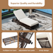 Outdoor Lounge Chair Set of 2, Patio Chaise Lounge with 5-Position Backrest, Rattan Outdoor Lounge Chair with Cushion and Wheels for Poolside, Backyard, Garden (Brown+Beige) - DTYStore