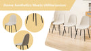 Dining Chairs Set of 4 modern kitchen dining chairs, linen padded seats, and sturdy black metal leg design (beige) dining table chairs Suitable for home and office use - DTYStore