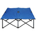 Outsunny 2 Person Folding Camping Cot for Adults, 50' Extra Wide Outdoor Portable Sleeping Cot with Carry Bag, Elevated Camping Bed, Beach Hiking, Blue - DTYStore