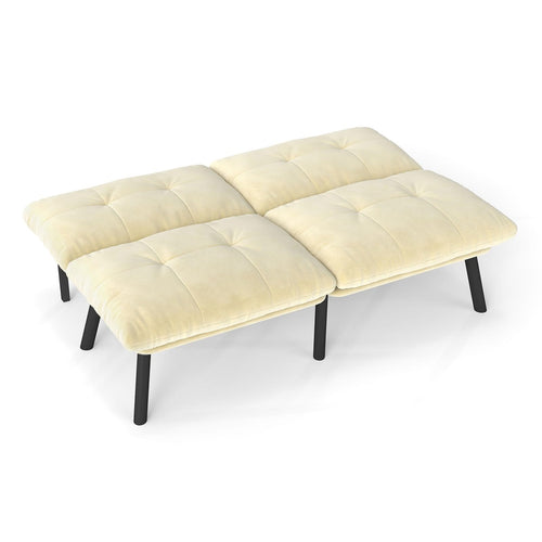 Cream Convertible Folding Modern sofa Bed - Image 7