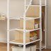 Twin Loft Bed with Desk and Storage Wardrobe, Heavy Duty Loft Bed with Stairs and Metal Grid, Twin Size Loft Bed, No Box Spring Needed, White Loft Bed Twin Size-White - DTYStore