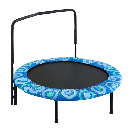 Blue Joy Children's Trampoline with Handrails for Indoor and Outdoor Fun, Ages 3-7, Steel Frame - Image 1
